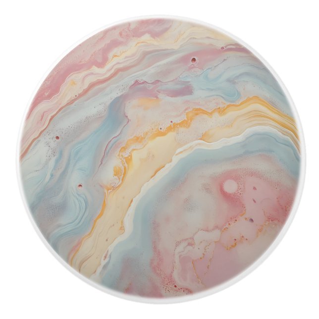 Rosa Pastel Marble Mönster Knopp (Framsidan)