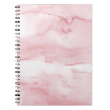  Rosa Pastel Marble Watercolor Notebook