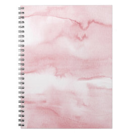  Rosa Pastel Marble Watercolor Notebook Anteckningsbok