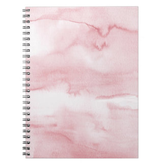  Rosa Pastel Marble Watercolor Notebook Anteckningsbok