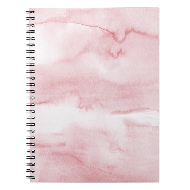  Rosa Pastel Marble Watercolor Notebook Anteckningsbok (Framsidan)