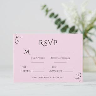 Rosa Pastel Modern Bröllop OSA Kort