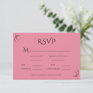 Rosa Pastel Modern Bröllop OSA Kort