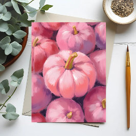 Rosa Pastel Pumpkins Halloween Helg Vykort