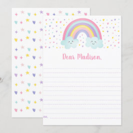 Rosa Pastel Rainbow Birthday Time Capsule Cards Inbjudningar