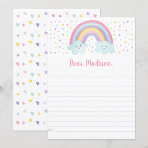 Rosa Pastel Rainbow Birthday Time Capsule Cards Inbjudningar