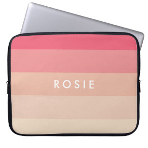 Rosa pastel rand laptop fodral