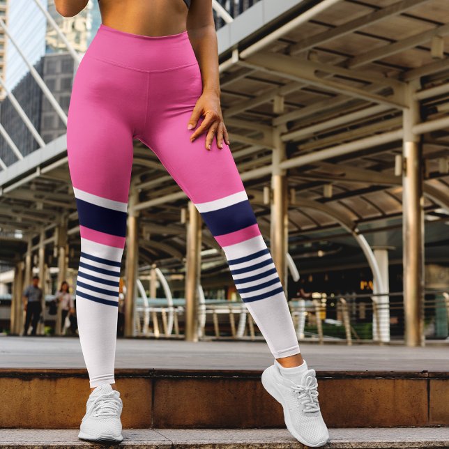 Rosa Pastel Rand Leggings (Skapare uppladdad)