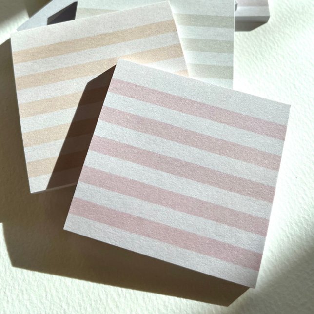 Rosa Pastel Rand Post-it Notes (Soft pink tone-on-tone stripes make a subtle statement.)