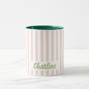 Rosa Pastel Retro Customized namn Mugg