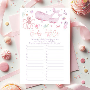 Rosa Pastel under Sea Baby Shower ABCs Game