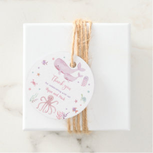 Rosa Pastel under Sea Baby Shower Gåvor Etiketter