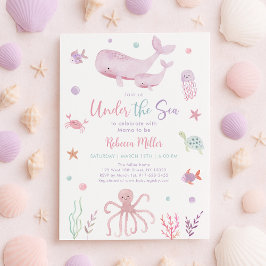 Rosa Pastel under Sea Baby Shower Inbjudningar