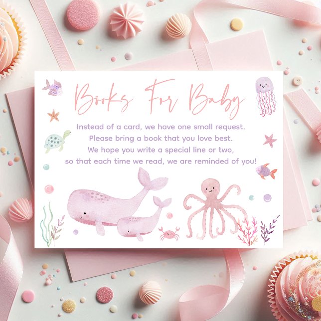Rosa pastel under Sea Bok Request Cards Tilläggskort (Skapare uppladdad)