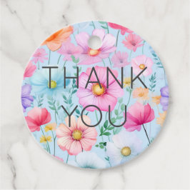 Rosa Pastel Watercolor Blommigt Möhippa Gåvor Etiketter