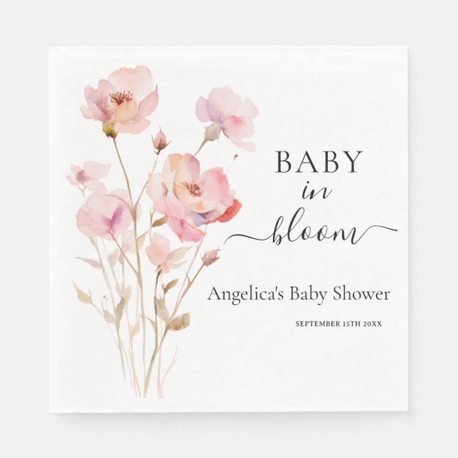 ROSA  PASTEL WATERCOLOR BLOMMIGT RO PAPPERSSERVETT (Framsidan)