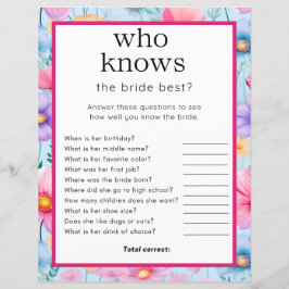 Rosa Pastel Watercolor Möhippa Party Game