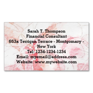 Rosa Pastel Watercolor Visitkortmagnet