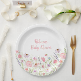 Rosa Pastel WildblomBaby Shower