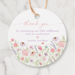 Rosa Pastel WildblomBaby Shower Gåvor Etiketter