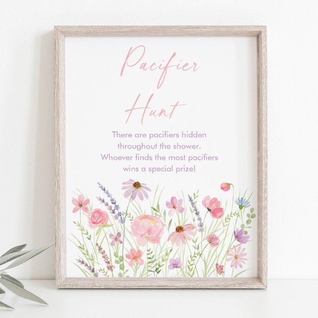 Rosa Pastel WildblomBaby Shower Nappar Game Poster (Skapare uppladdad)