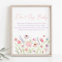 Rosa Pastel Wildblomma Säg inte Baby Game