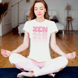 Rosa pastel ZEN monokrom gradient Yoga T Shirt