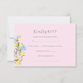 Rosa pastell akvarell citrus bröllop RSVP-kort OSA Kort