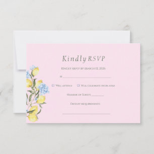 Rosa pastell akvarell citrus bröllop RSVP-kort OSA Kort