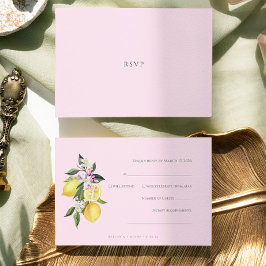Rosa pastell akvarell citrus bröllop RSVP-kort OSA Kort