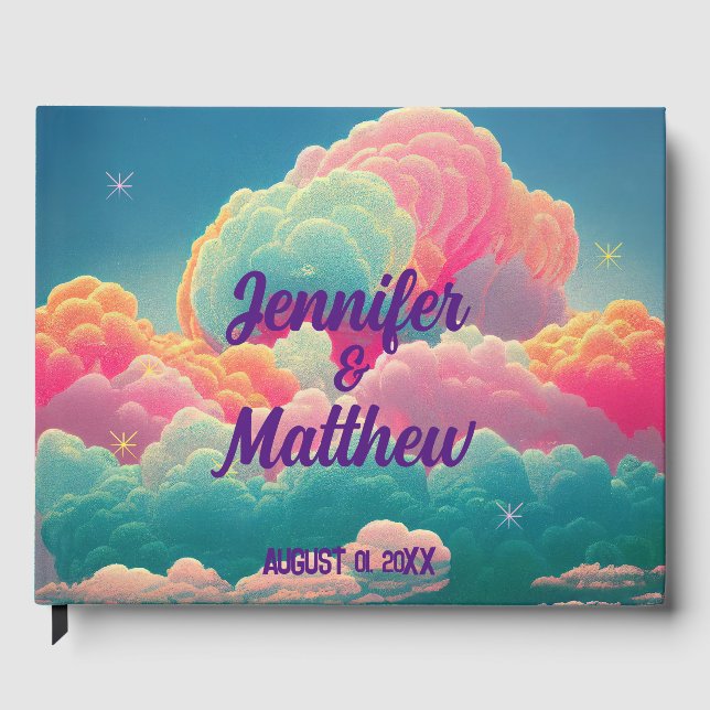 Rosa Pastell Bomullssocker Moln Gästböcker (Framsida)