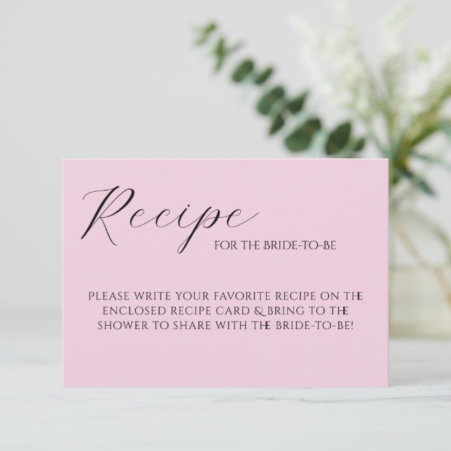 Rosa Pastell Elegant Receptkort OSA Kort (Stående Fram)