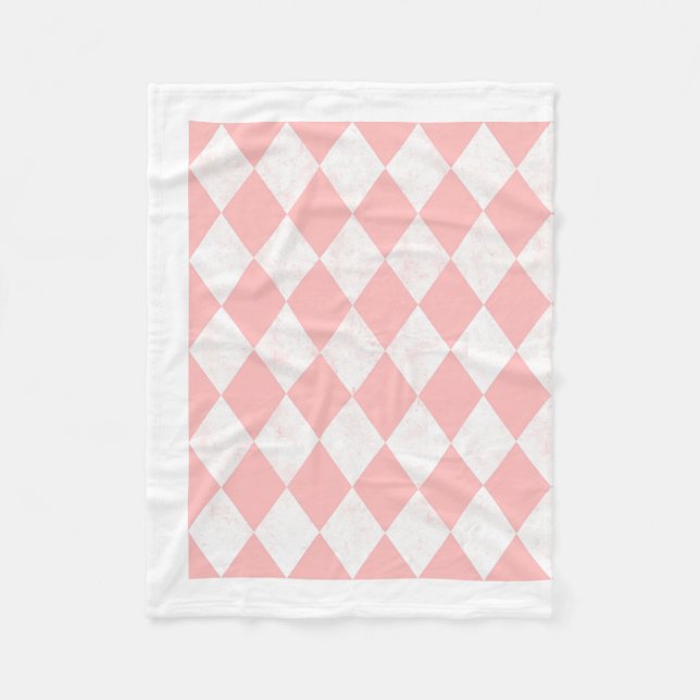 Rosa Pastell Harlekin Diamant Sömlöst Mönster Fle Fleecefilt (Framsidan)