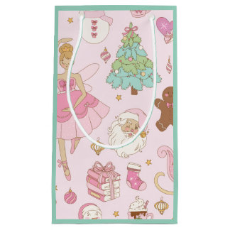 Rosa pastell jul balettflicka och tomte 