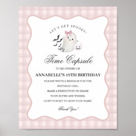 Rosa Pastell Lille Boo Spök Tidskapsel Spel Poster