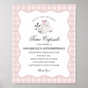Rosa Pastell Lille Boo Spök Tidskapsel Spel Poster