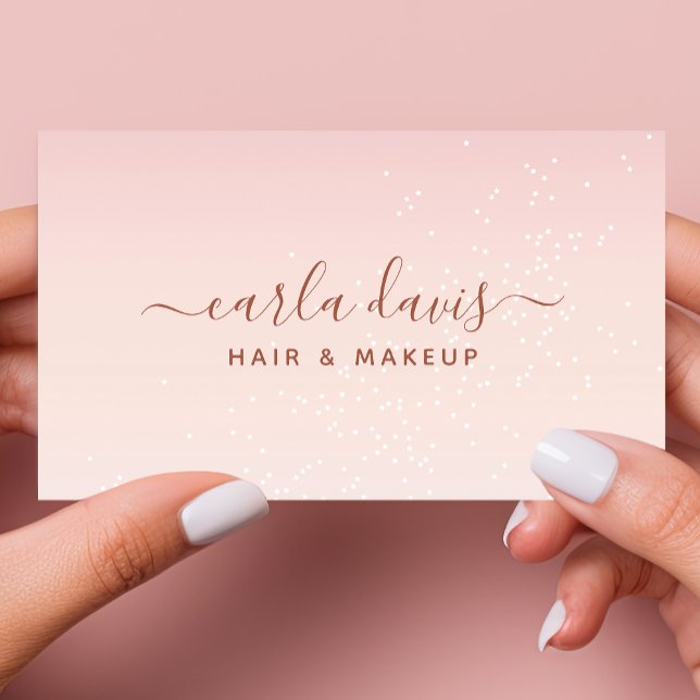 Rosa Pastell Ombre Glitter Makeup Artist Visitkort (Skapare uppladdad)