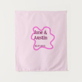 Rosa pastell retro bröllopsgräns ram namn datum