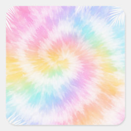 Rosa Pastell Tie Dye Girlaktig Chic Fyrkantigt Klistermärke