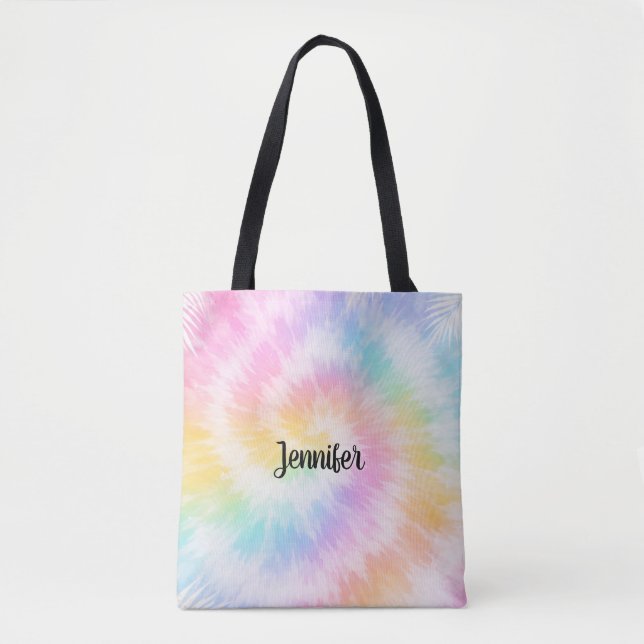 Rosa Pastell Tie Dye Girlaktig Chic Tygkasse (Framsida)