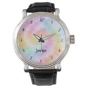 Rosa Pastell Tie Dye Girlig Chic Armbandsur