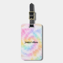 Rosa Pastell Tie Dye Girlig Chic Bagagebricka