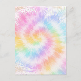 Rosa Pastell Tie Dye Girlig Chic Vykort