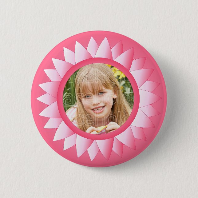 Rosa pastellfärgad ram med blommamallen knapp (Framsida)