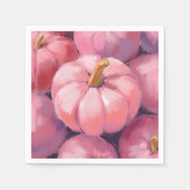 Rosa pastellfärgade halloweenpumpor pappersservett