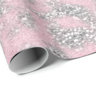 Rosa pastellfärgade silvergrått blänker Sparkly Presentpapper