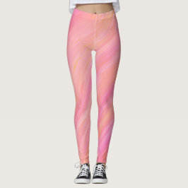 Rosa pastellmelange, målade legeringar leggings