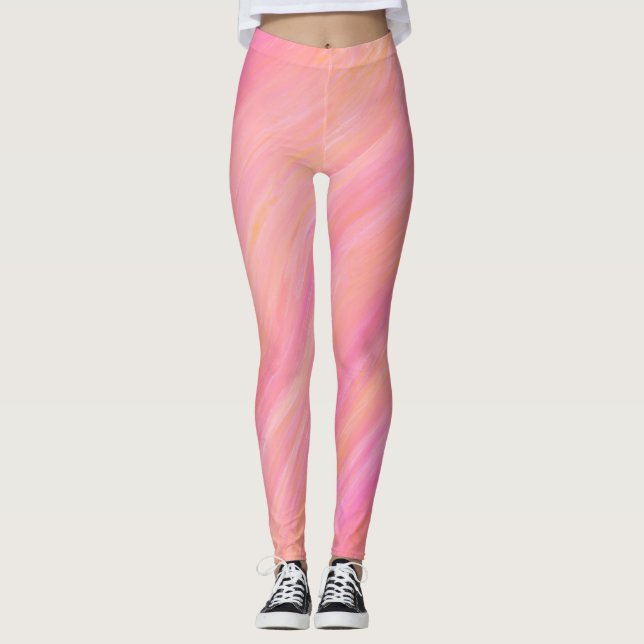 Rosa pastellmelange, målade legeringar leggings (Framsida)