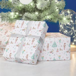 Rosa pastellnötskal, papper julomslutning presentpapper<br><div class="desc">Rosa teal pastel vattencolor nutcracker jul julklapp som omsluter papper.</div>