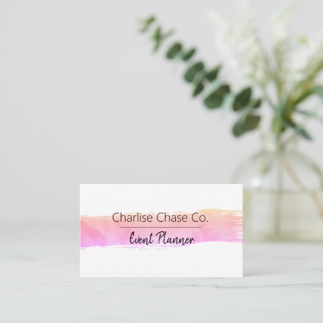 Rosa Pastels Watercolor Modern Personlig Visitkort (Stående Fram)